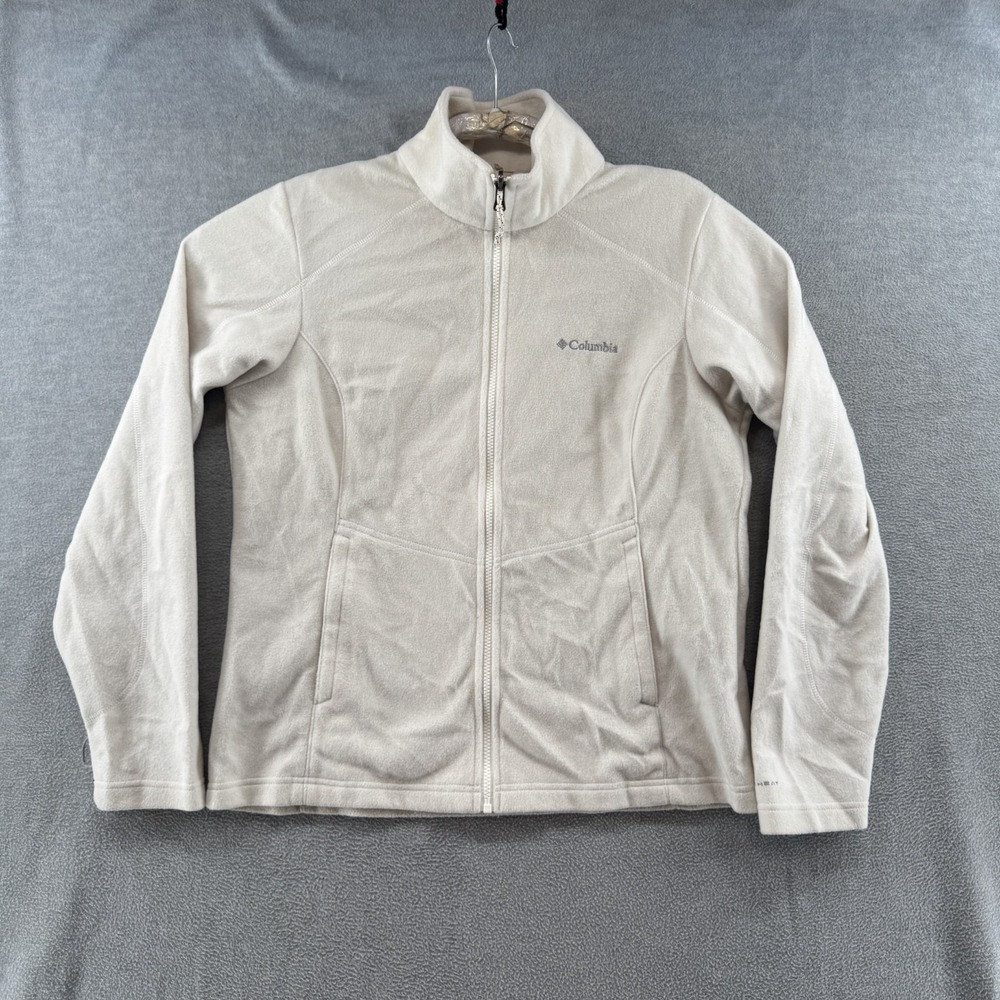 Columbia Omni Heat Jacket Full Zip Mock Neck Insulated Womens Size Large White